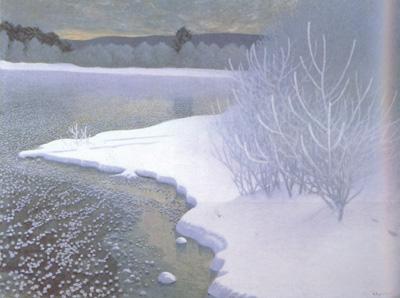 Gustaf Fjaestad Hoar-Frost on the Ice (nn02 oil painting picture